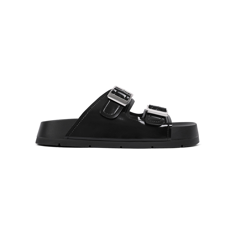 TOUTOU Sandale dama cu talpă groasă, creștere în înălțime, stil Birkenstock, piele naturală, vară 2026