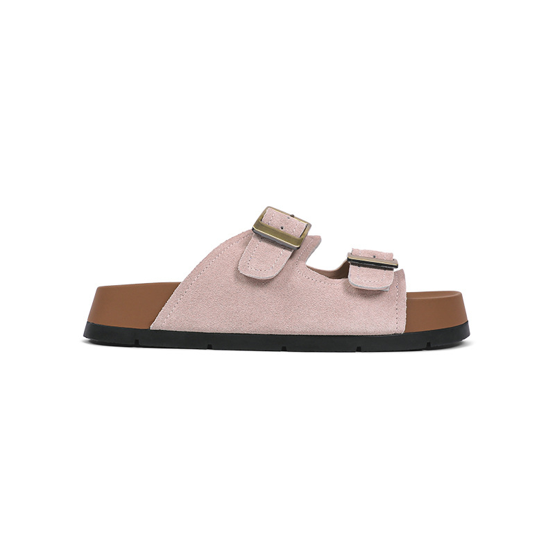 TOUTOU Sandale dama cu talpă groasă, creștere în înălțime, stil Birkenstock, piele naturală, vară 2026