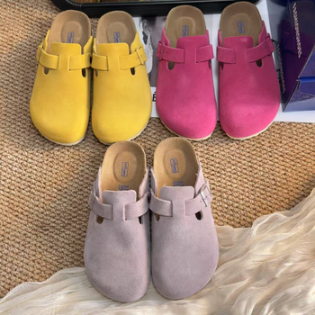 Pantofi dama din piele de vită, cu degetul închis, slip-on, multicolore, ușori și respirabili pentru purtare zilnică