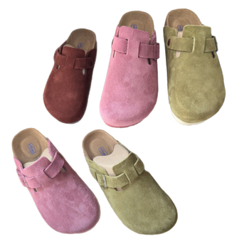 Pantofi dama din piele de vită, cu degetul închis, slip-on, multicolore, ușori și respirabili pentru purtare zilnică