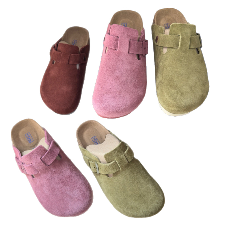 Pantofi dama din piele de vită, cu degetul închis, slip-on, multicolore, ușori și respirabili pentru purtare zilnică