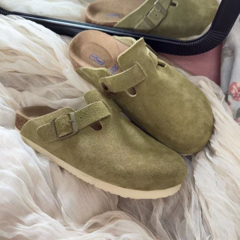 Pantofi dama din piele de vită, cu degetul închis, slip-on, multicolore, ușori și respirabili pentru purtare zilnică