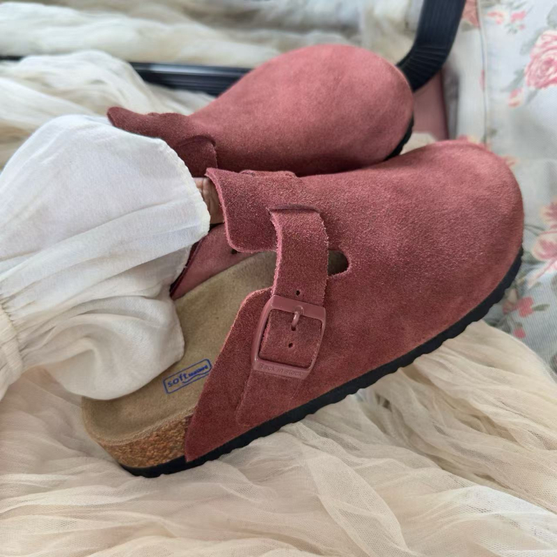 Pantofi dama din piele de vită, cu degetul închis, slip-on, multicolore, ușori și respirabili pentru purtare zilnică