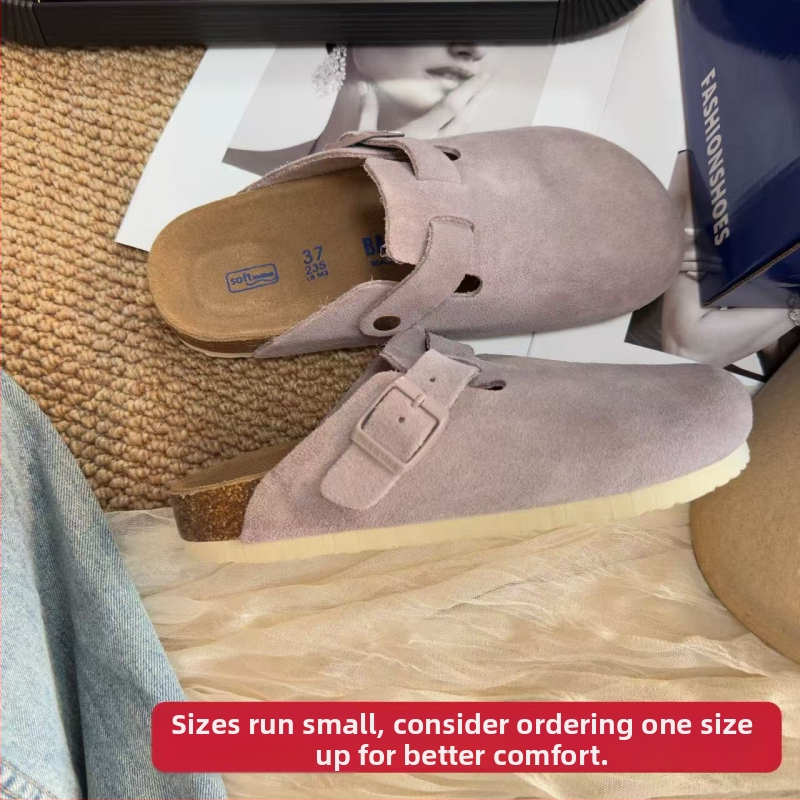 Pantofi dama din piele de vită, cu degetul închis, slip-on, multicolore, ușori și respirabili pentru purtare zilnică