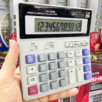 DS-200ML 12-цифрен настолен калкулатор ABS, с двойно захранване
