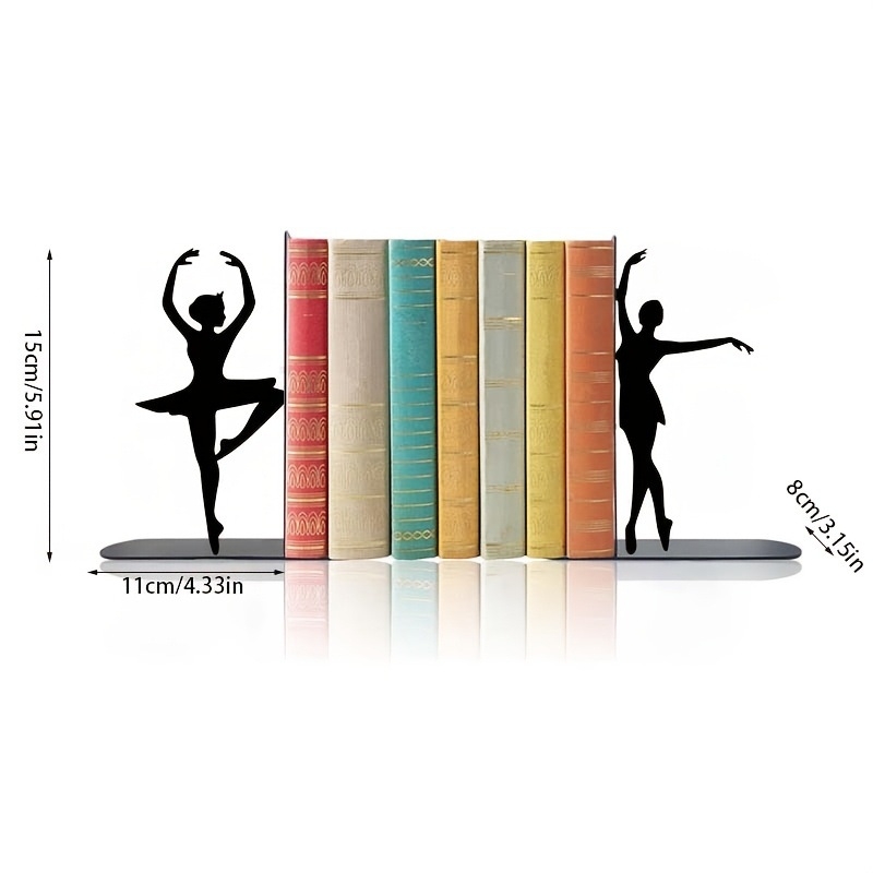 Креативна балерина метална подпора за книги – за бюро, декоративна поставка за книги
