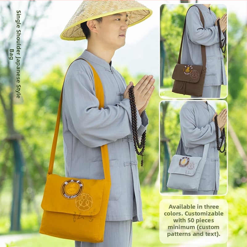 Hongshan klasična torba s mirisom – monaški stil s preklopom, unisex, mala crossbody torba