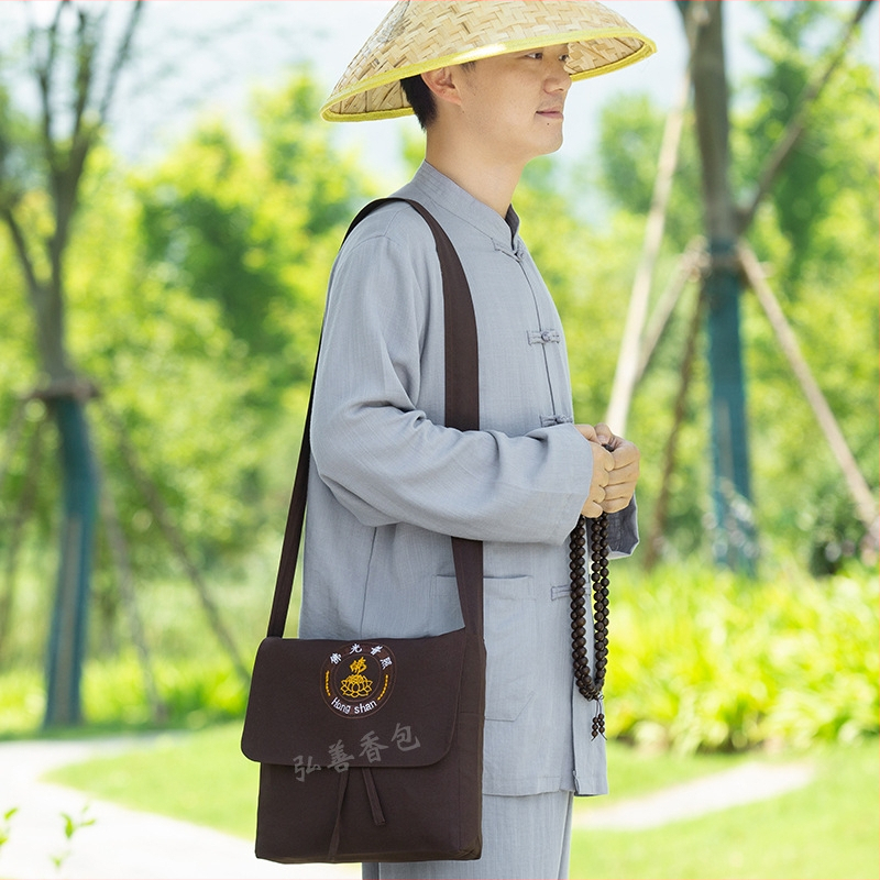 Hongshan klasična torba s mirisom – monaški stil s preklopom, unisex, mala crossbody torba