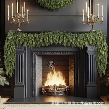 Изкуствена зеленина Norfolk Island pine, гъвкави каучукови клончета; коледна украса за домашния камин; висящи декоративни елементи
