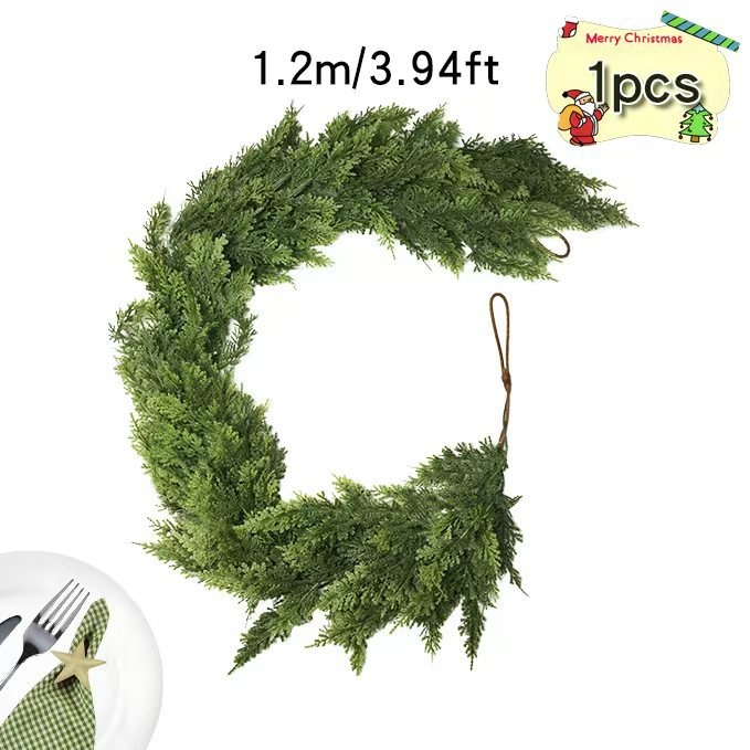 Изкуствена зеленина Norfolk Island pine, гъвкави каучукови клончета; коледна украса за домашния камин; висящи декоративни елементи