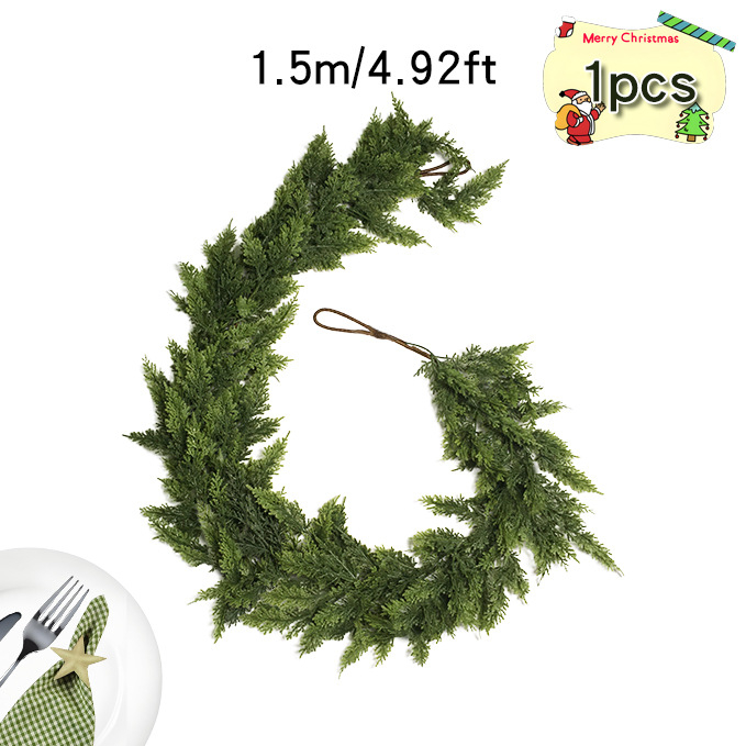 Изкуствена зеленина Norfolk Island pine, гъвкави каучукови клончета; коледна украса за домашния камин; висящи декоративни елементи