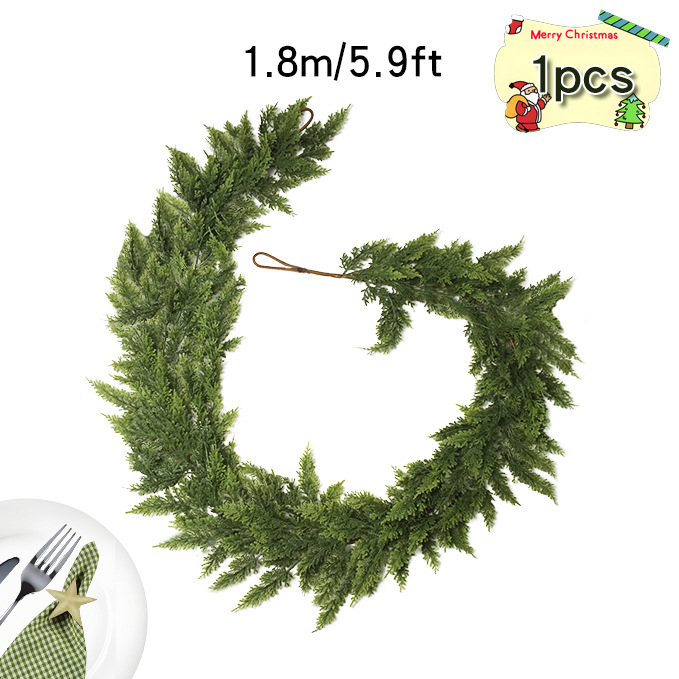 Изкуствена зеленина Norfolk Island pine, гъвкави каучукови клончета; коледна украса за домашния камин; висящи декоративни елементи