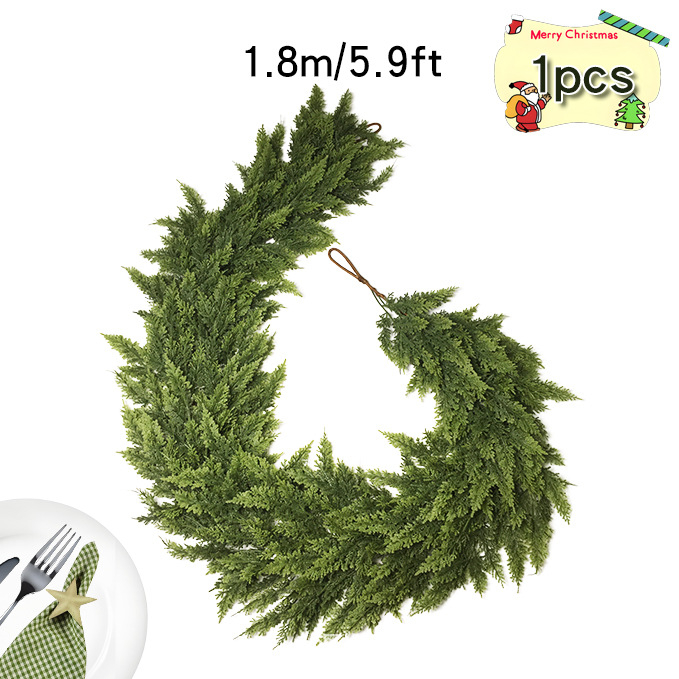 Изкуствена зеленина Norfolk Island pine, гъвкави каучукови клончета; коледна украса за домашния камин; висящи декоративни елементи