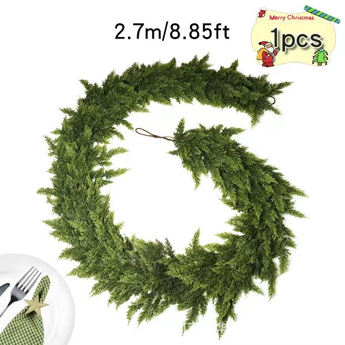 Изкуствена зеленина Norfolk Island pine, гъвкави каучукови клончета; коледна украса за домашния камин; висящи декоративни елементи