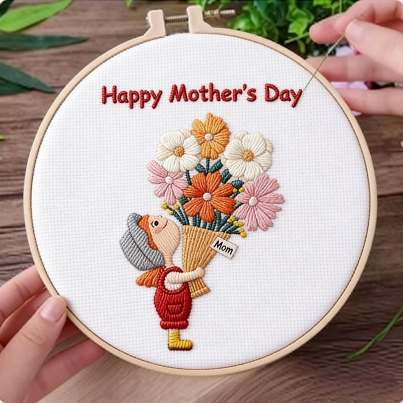 DIY комплект за ръчно бродиране: Suzhou embroidery и French embroidery, подарък за Деня на майката, модерен минималистичен стил за спалня.