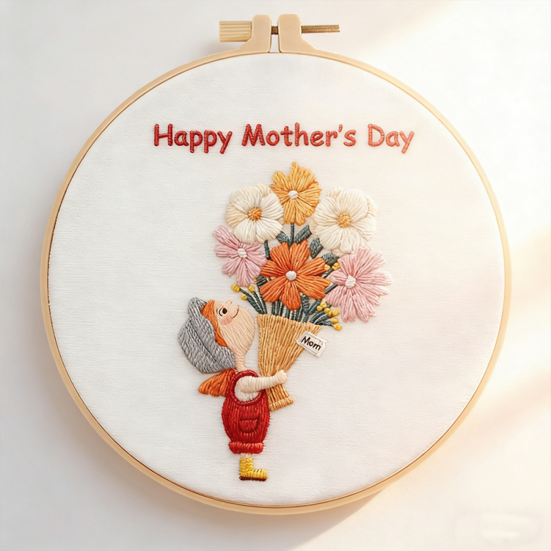 DIY комплект за ръчно бродиране: Suzhou embroidery и French embroidery, подарък за Деня на майката, модерен минималистичен стил за спалня.