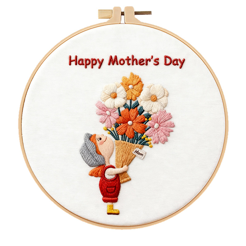 DIY комплект за ръчно бродиране: Suzhou embroidery и French embroidery, подарък за Деня на майката, модерен минималистичен стил за спалня.
