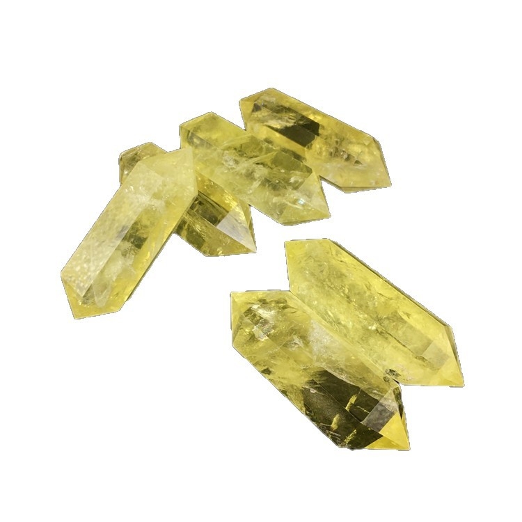 Prirodni citrin kristalni stupac, hexagonalna prizma, dekor za dom i ured