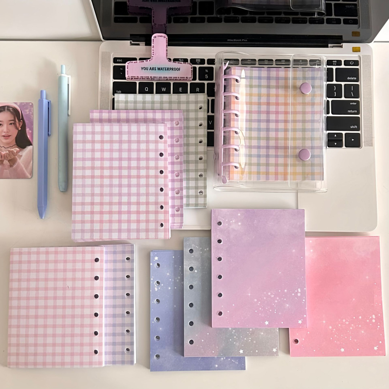 A7 прозрачен PVC мек капак, биндър с шест дупки, дневник с листове, Polaroid албум и съхранение на стикери