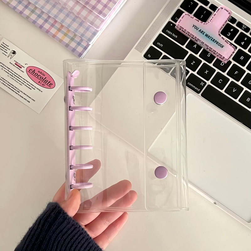 A7 прозрачен PVC мек капак, биндър с шест дупки, дневник с листове, Polaroid албум и съхранение на стикери