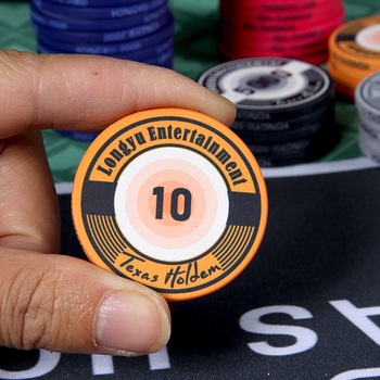 Texas Hold'em керамични чипове, 39 мм, премиум комплект 1000 броя за покер и игри с карти