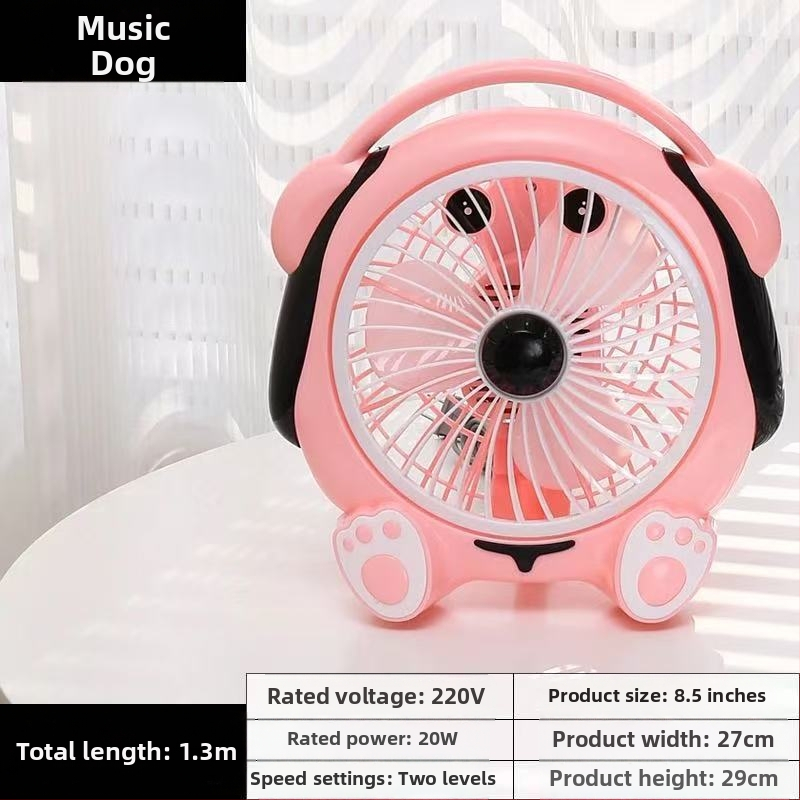 Letný malý karikatúrny elektrický ventilátor — mini stolný ventilátor pre domov a kanceláriu, 3 lopatky, bezkartáčový DC motor, model K-31, 220V, 20W