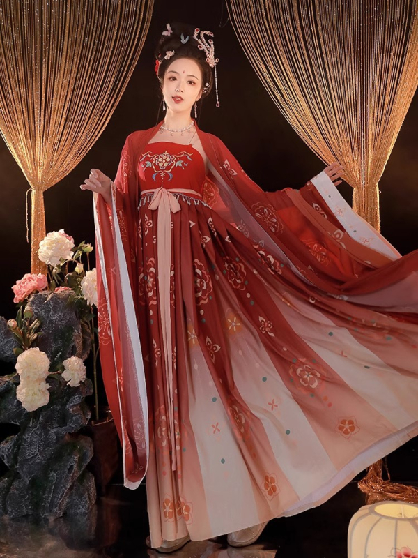 Ženski Hanfu u Tang stilu: bluza s širokim rukavima i suknja