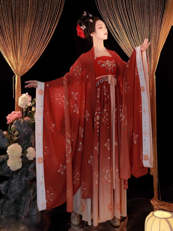 Ženski Hanfu u Tang stilu: bluza s širokim rukavima i suknja