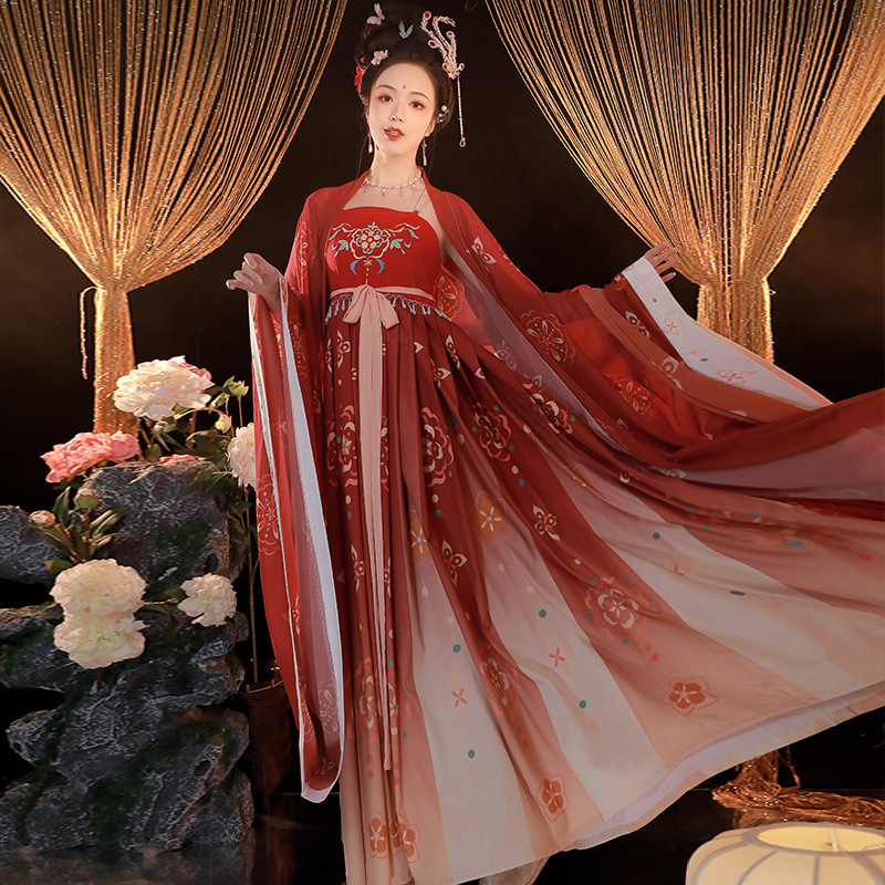Ženski Hanfu u Tang stilu: bluza s širokim rukavima i suknja