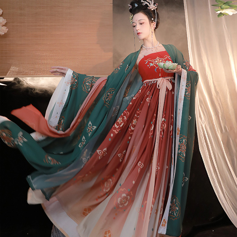 Ženski Hanfu u Tang stilu: bluza s širokim rukavima i suknja