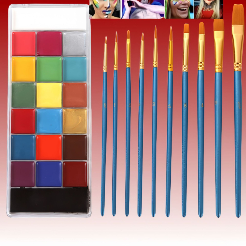 Nova set od 20 boja pigmenata za tjelesno slikanje za Halloween i Božić, dugotrajni kremasti makeup