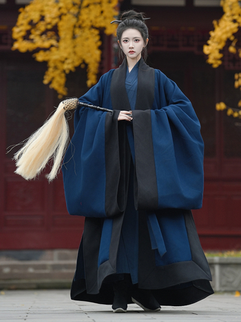 Hanfu u Ming stilu, taoistička roba, unisex, debeli jednobojni plašt