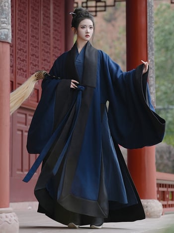 Hanfu u Ming stilu, taoistička roba, unisex, debeli jednobojni plašt