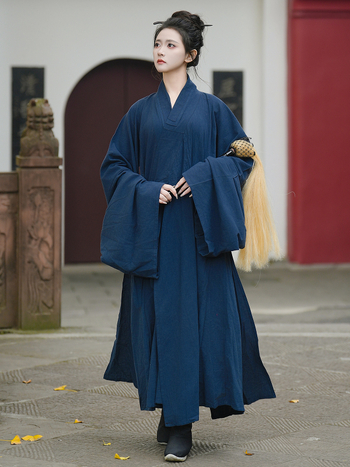 Hanfu u Ming stilu, taoistička roba, unisex, debeli jednobojni plašt
