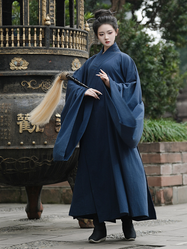 Hanfu u Ming stilu, taoistička roba, unisex, debeli jednobojni plašt