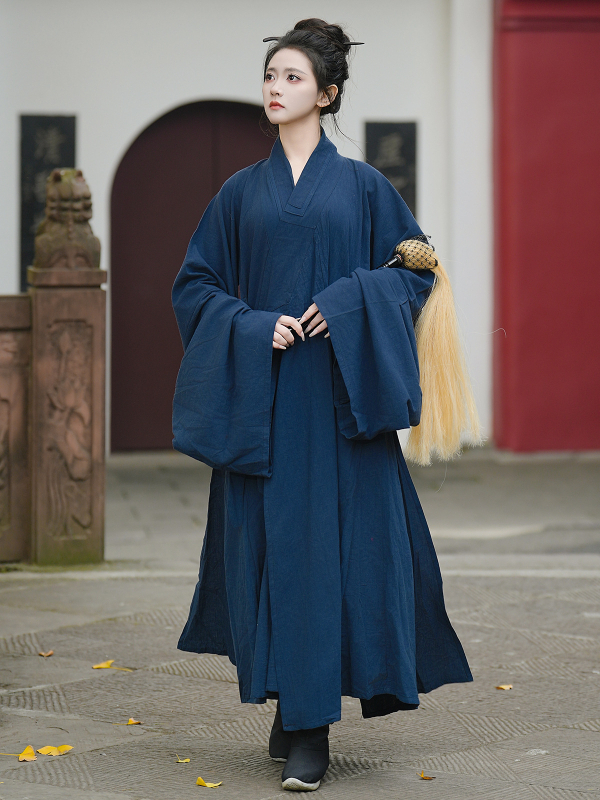 Hanfu u Ming stilu, taoistička roba, unisex, debeli jednobojni plašt