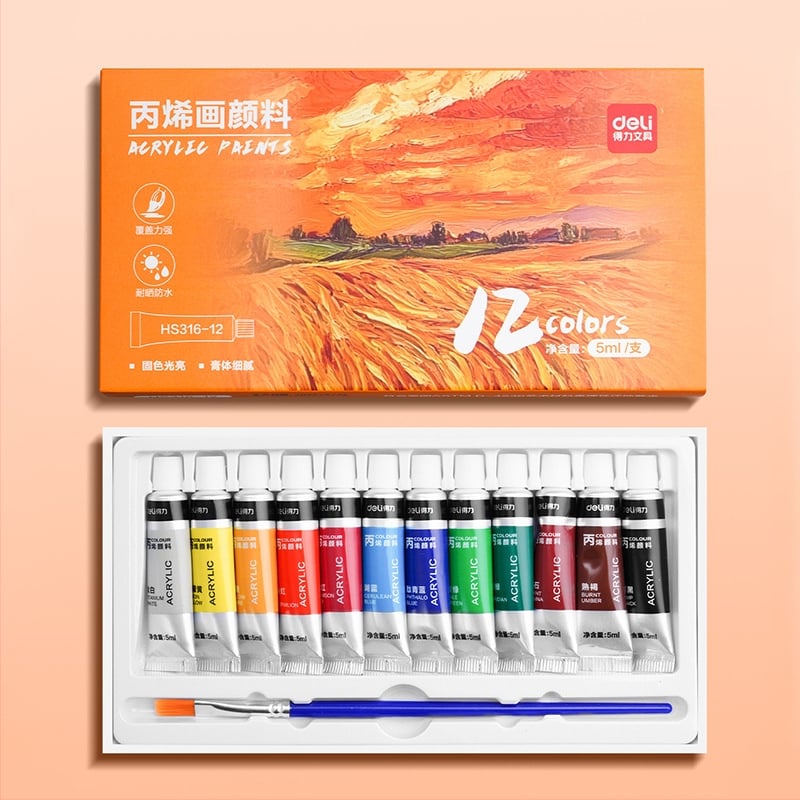 Deli set 24 boje akrilne i gouache za kinesko slikanje, za studente umjetnosti DIY
