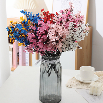 Изкуствени копринени цветя Gypsophila със цветни дребни цветчета за домашна украса и сватбена зала