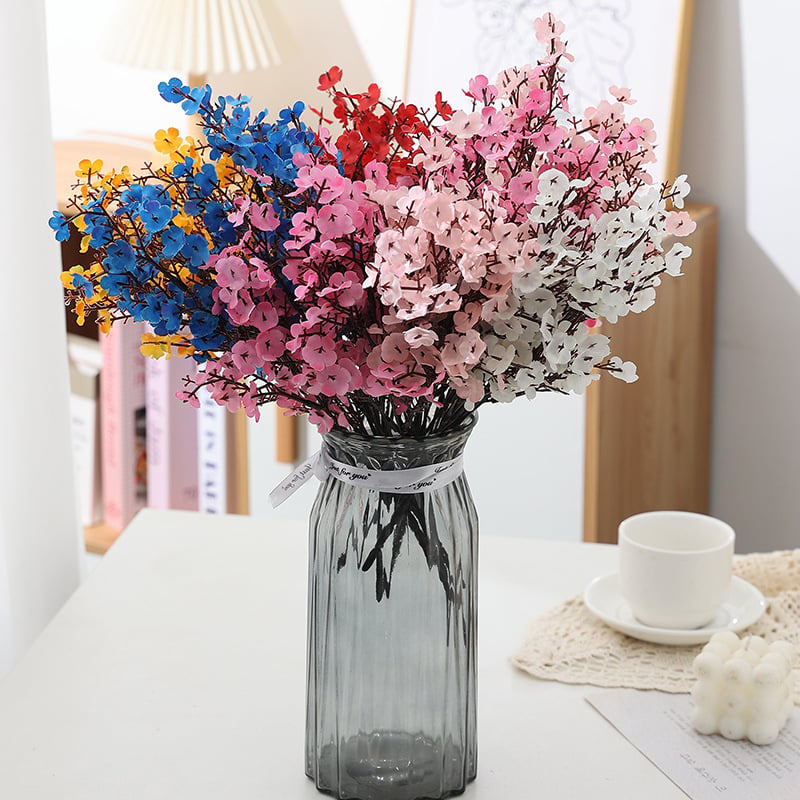 Изкуствени копринени цветя Gypsophila със цветни дребни цветчета за домашна украса и сватбена зала