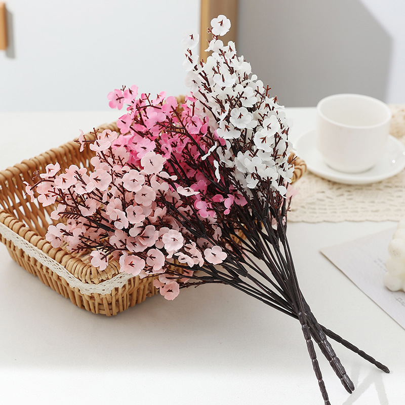 Изкуствени копринени цветя Gypsophila със цветни дребни цветчета за домашна украса и сватбена зала