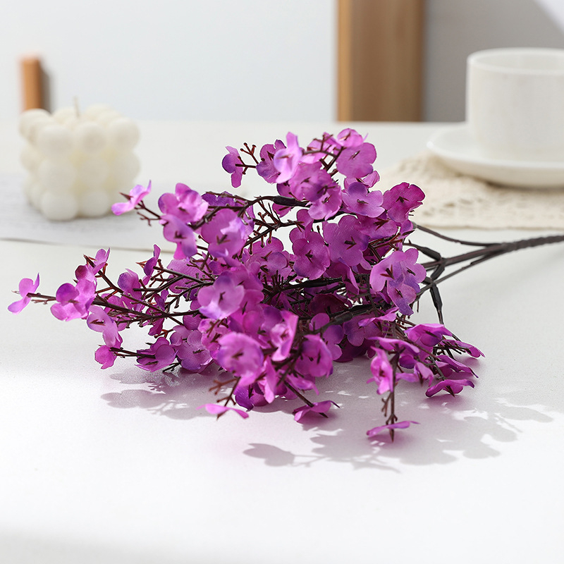 Изкуствени копринени цветя Gypsophila със цветни дребни цветчета за домашна украса и сватбена зала