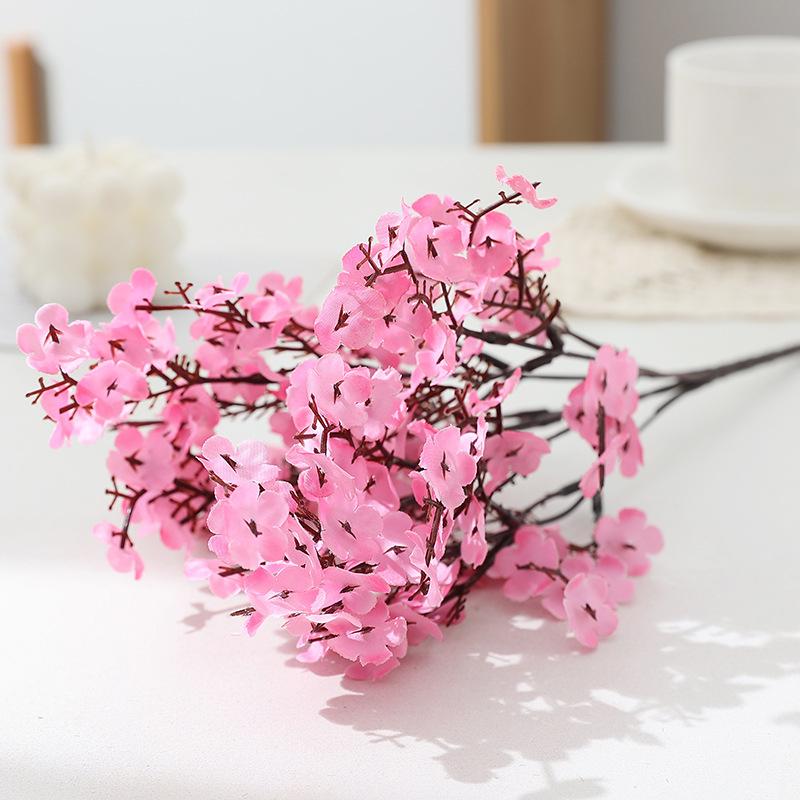 Изкуствени копринени цветя Gypsophila със цветни дребни цветчета за домашна украса и сватбена зала