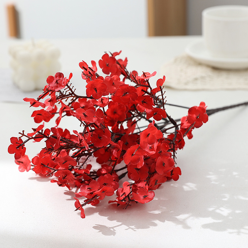 Изкуствени копринени цветя Gypsophila със цветни дребни цветчета за домашна украса и сватбена зала
