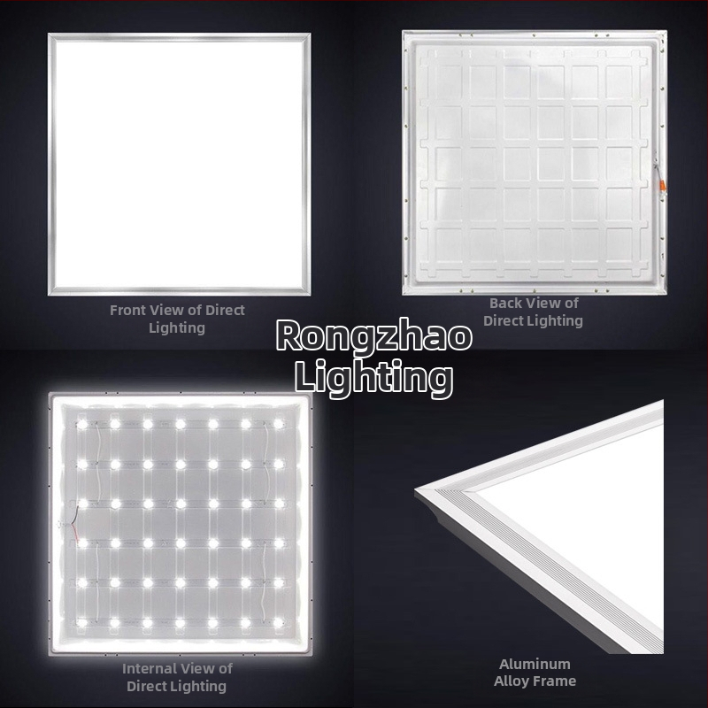 600x600 plochý panelový stropný svetelný modul, 110V široké napätie, sadrokartónový strop, 60x60 integrovaný hliníkový panel, zapustená inštalácia