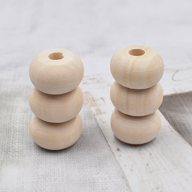 Drvene perle za DIY nakit, 20x12 mm, prirodna boja drveta, seoski stil, abakus perle, kotačić perle, razmakne perle, okrugle slobodne perle