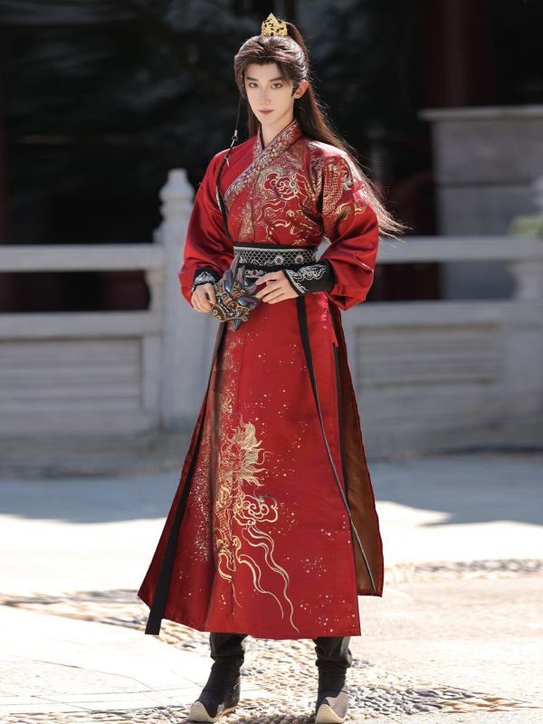 Hanfu 2025 Duga roba s preklopnim ovratnikom i fleec podstavom, tibetanski etnički stil cosplay kostim inspiriran Zhang Qiling