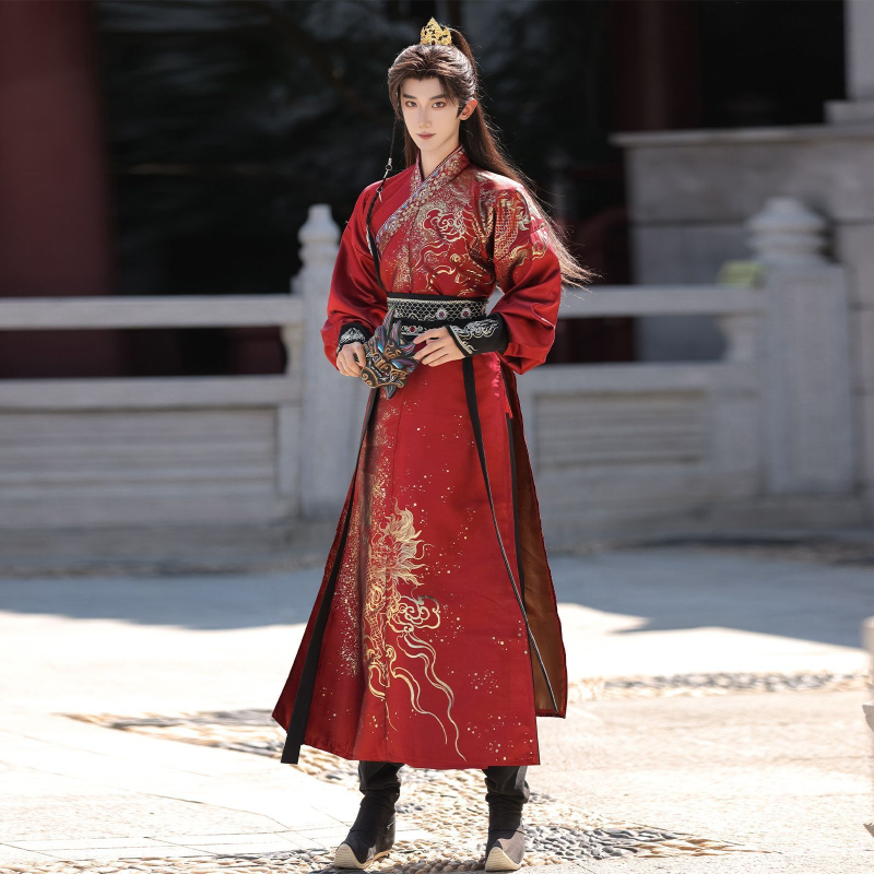 Hanfu 2025 Duga roba s preklopnim ovratnikom i fleec podstavom, tibetanski etnički stil cosplay kostim inspiriran Zhang Qiling