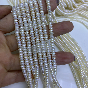 3-4 mm természetes édesvízi gyöngyök lapos gyöngyök DIY ékszerekhez - szabad gyöngyök nyaklánc készítéséhez