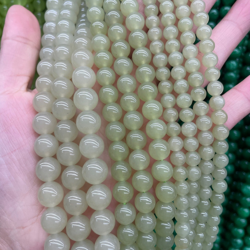 Kugličaste perle Hetianskog jadea – zelene za DIY dodatke