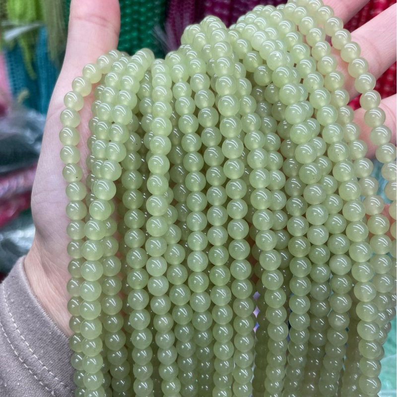 Kugličaste perle Hetianskog jadea – zelene za DIY dodatke